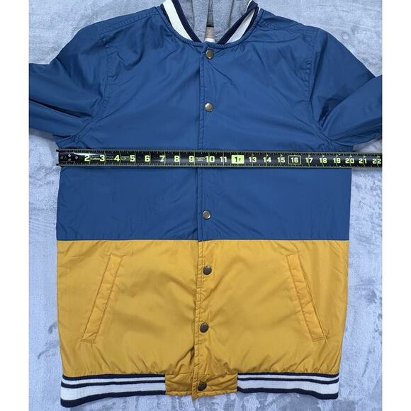 Cat & Jack Boys Jacket Blue/Yellow Sherpa Lined - Removable Hood - Size XL(16) - Picture 3 of 11